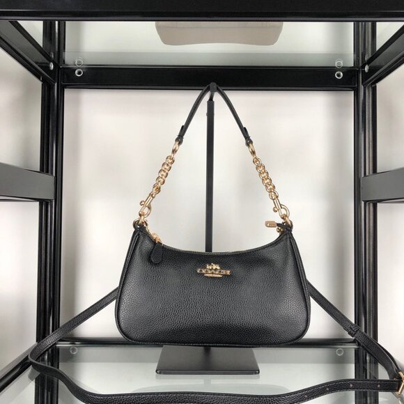 COACH Teri Pebble Leather Shoulder Bag - Picture 1 of 9